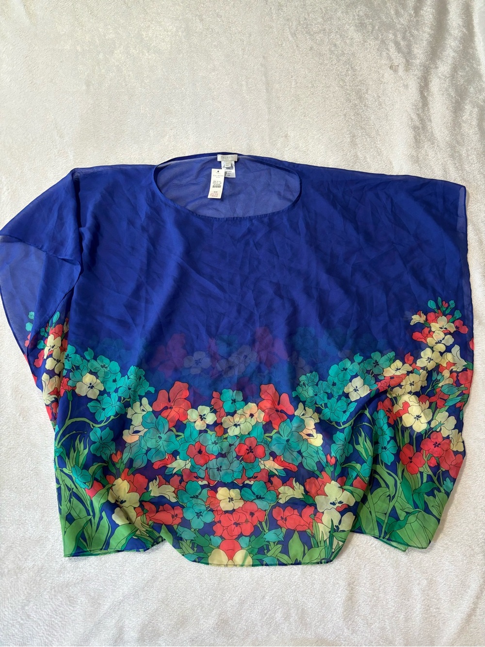Talbots Royal Blue Sheer Blouse NWT